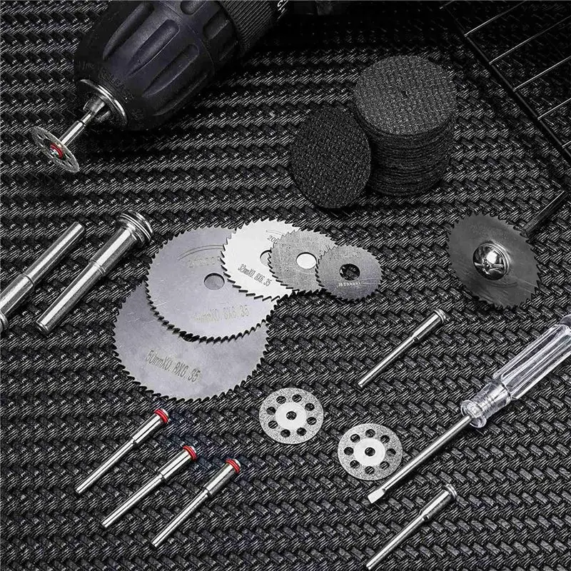 AB02 88 قطعة مجموعة عجلات القطع 12 قطعة HSS شفرات منشار دائري 20 قطعة عجلة القطع لأداة دوارة هدايا الخشب للرجال