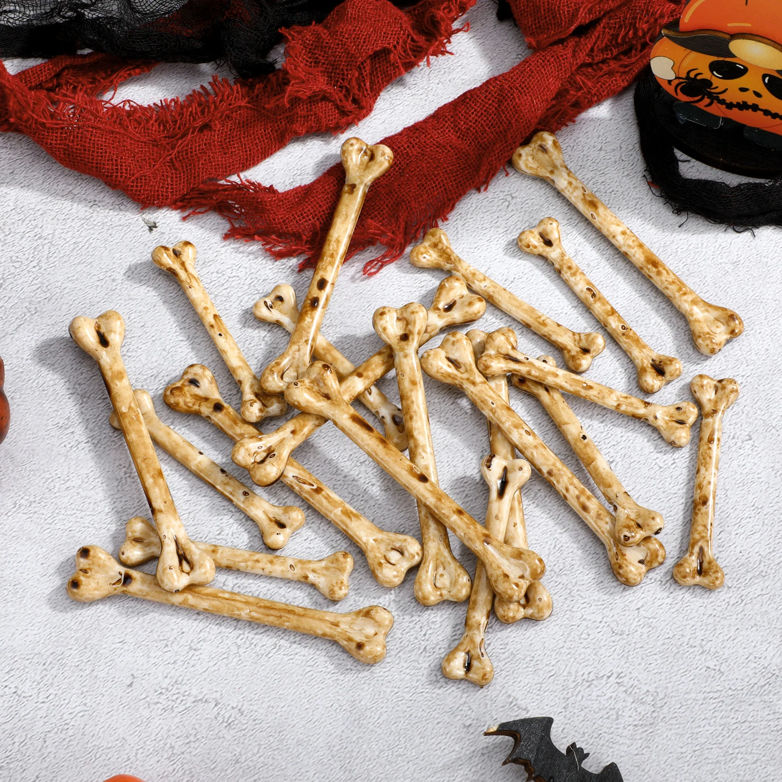 20pcs Simulated Decorations DIY Small Fake Artifical Bone Decor Halloween Charm Plastic Bone Accessories
