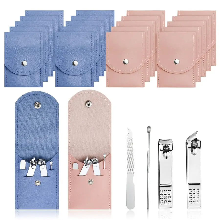 

Sets Finger Nail Clipper Set Bulk,4 in 1 Adult Stainless Steel Travel Manicure Kit with Case Individually Wrapped Nail Clippers