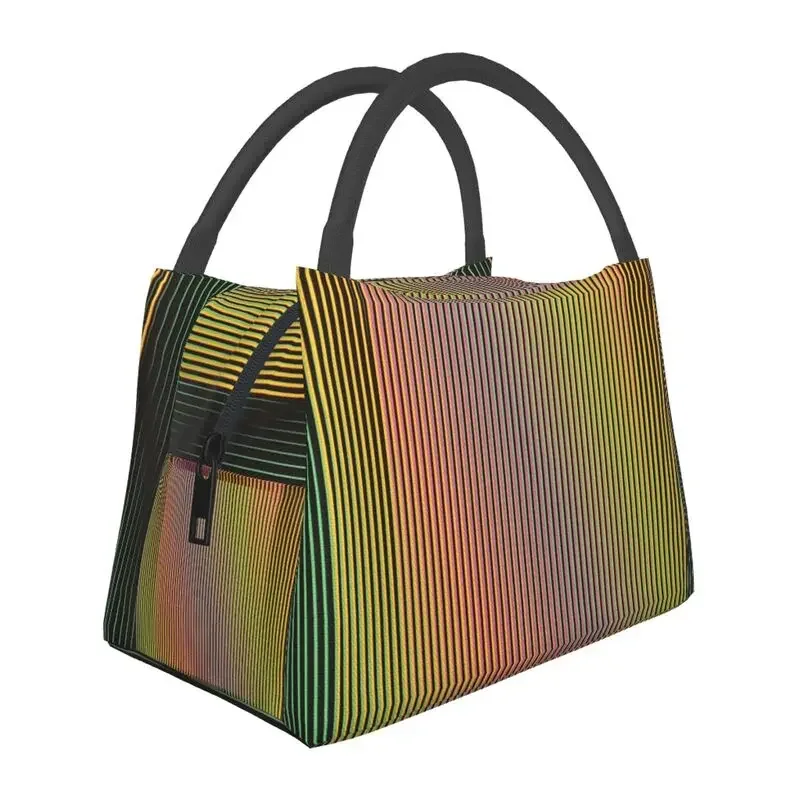 

Custom Chromatic Induction Series By Carlos Cruz Diez Lunch Bags Women Cooler Thermal Insulated Lunch Box Work Pinic or Travel