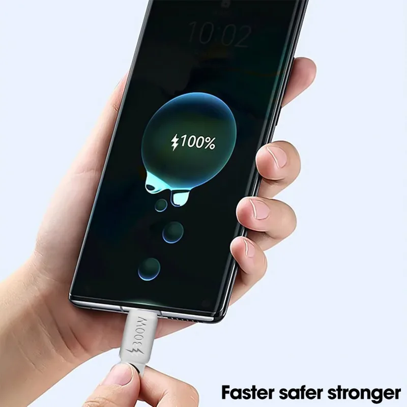 300W USB Type C สายชาร์จข้อมูลเร็วสุดการถ่ายโอนข้อมูลความเร็วสูงสําหรับ Samsung Huawei Android Micro USB Quick Charge Line