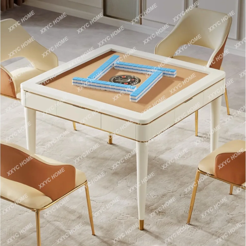 Dining Table Dual-Purpose in One Solid Wood Rotary Wing Electric Mahjong Table multifunctional furniture