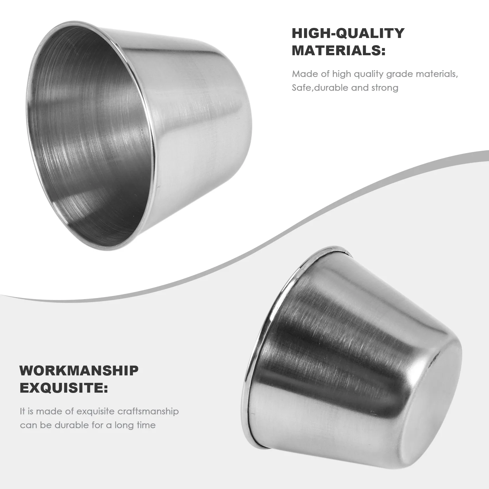 Paquete de 12 tazas para salsa de condimentos de acero inoxidable, tazas para salsa de inmersión de grado comercial, tazas para condimentos Ramekin, tazas para porciones