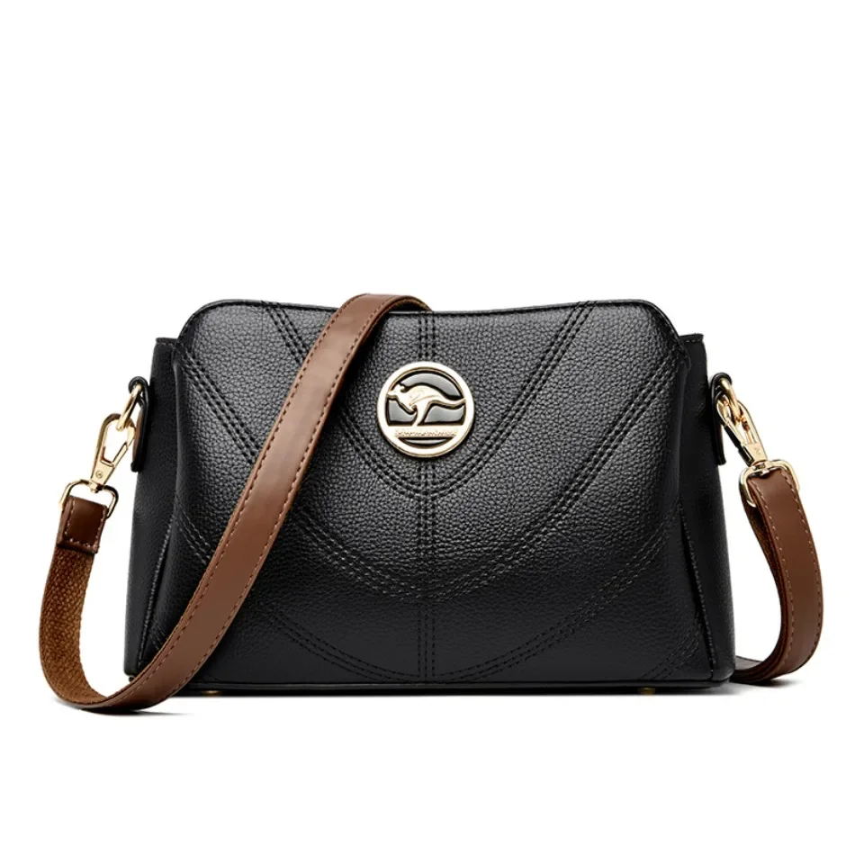 3 Layers Genuine Luxury Fashion High Quality Leather Brand Designer Crossbody Bags for Wom Handbag Shoulder Bag 2024