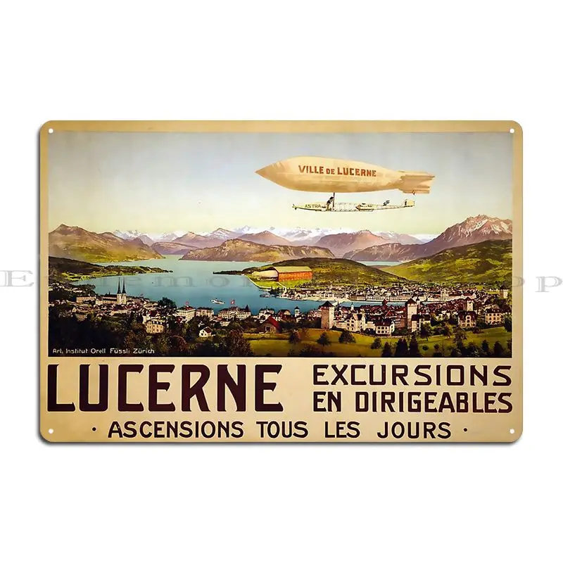 Lucerne Vintage Travel Poster Metal Sign Party Print Design Pub Club Wall Plaque Tin Sign Poster