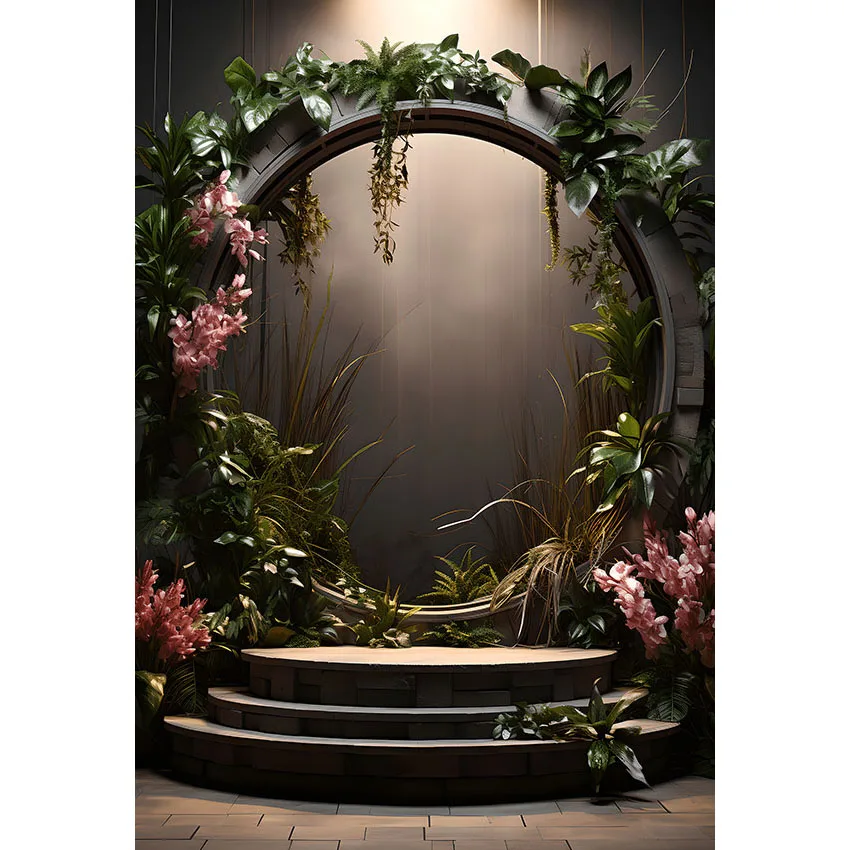 Avezano 사진 배경 용수철 정원 핑크 꽃, 여성 초상화, 중국 스타일 장면, 사진 스튜디오 포토콜 소품