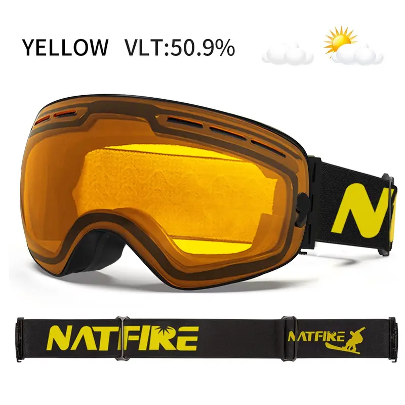 Ski Goggles Pro 100% UV400 Protection Anti Fog Interchangeable Lens Skiing Glasses Snowboard Snow Goggles for Men Women Natfire - Image 11