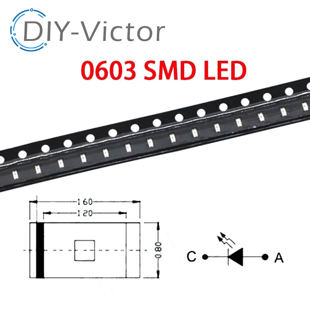 100pcs=5colors x 20pcs 1206 0805 0603 LED Diode Assortment SMD LED Diode Kit Green/ RED / White / Blue / Yellow