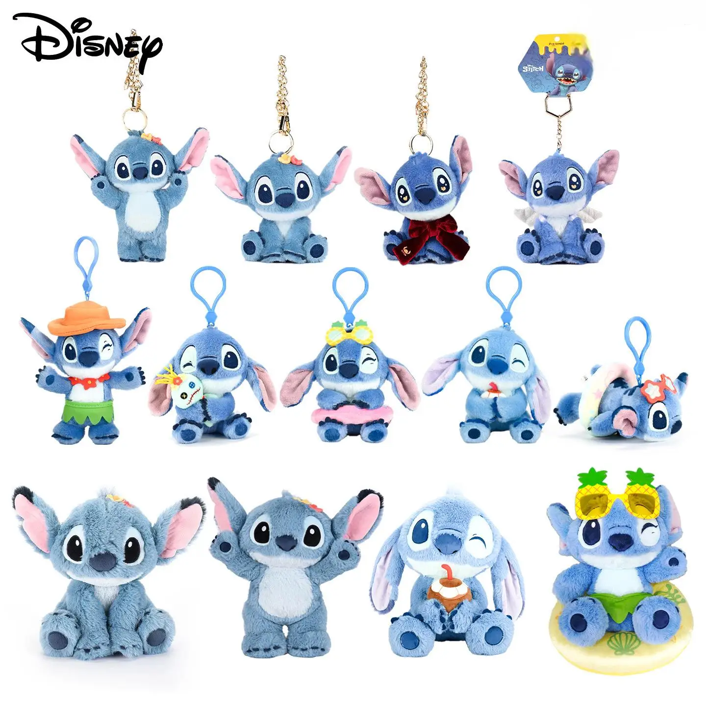 

Disney Stitch Plush Toy Anime Doll keyring Cartoon & Cute Children's Toys Backpack Pendant valentines Gift