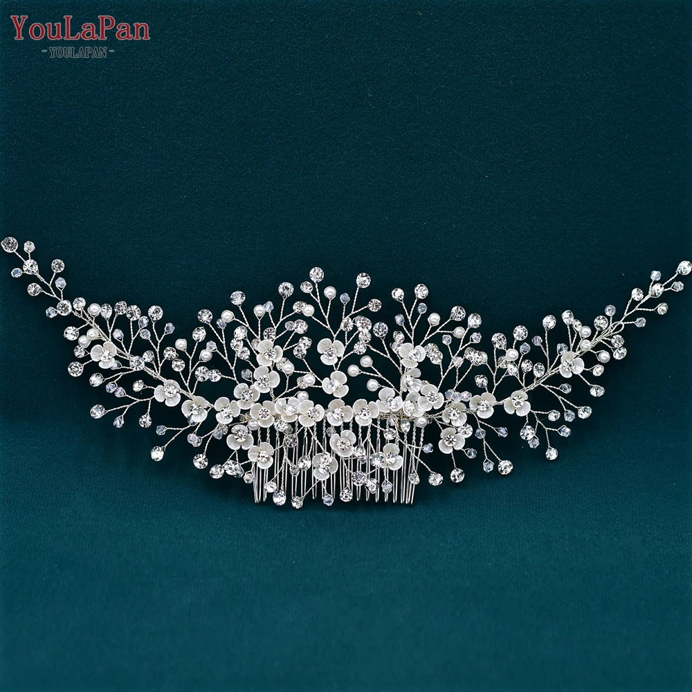 YouLaPan Rhinestone Handmade Bridal Hair Comb Bridesmaid Wedding Hair Accessories Women Exquisite Headband Party Headwear HP571