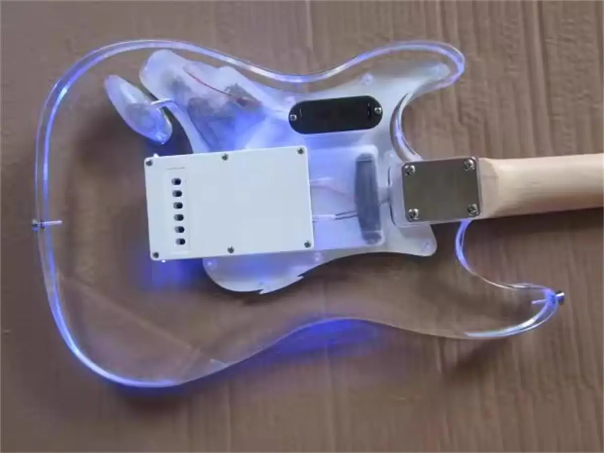 New Electric Acrylic/With RED Light/Electric Guitar Beginner