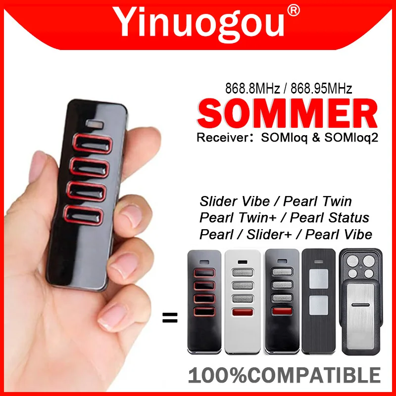 SOMMER TX55-868-4 차고 문짝 리모컨, 868MHz SOMMER Pearl Twin 4018 4019 4018V000 4018V375 SOMloq2 TRX55-868-4 TX40-868-4 