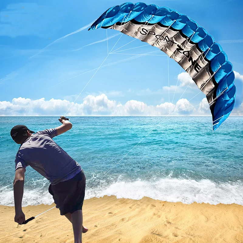 Hoge Kwaliteit 2.5M Dual Line Parafoil Parachute Sport Strand Vlieger Gemakkelijk Om Buiten Fun Sport Nylon Vliegers Speelgoed