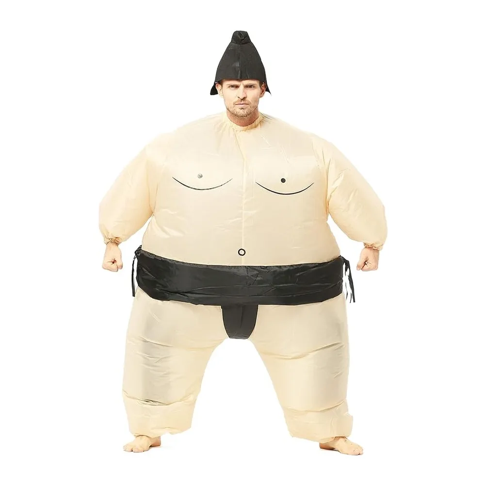 Sumo Wrestling Cosplay Costume, Inflatable, Blow Up Suit, One Size Fits Most Adults for Halloween