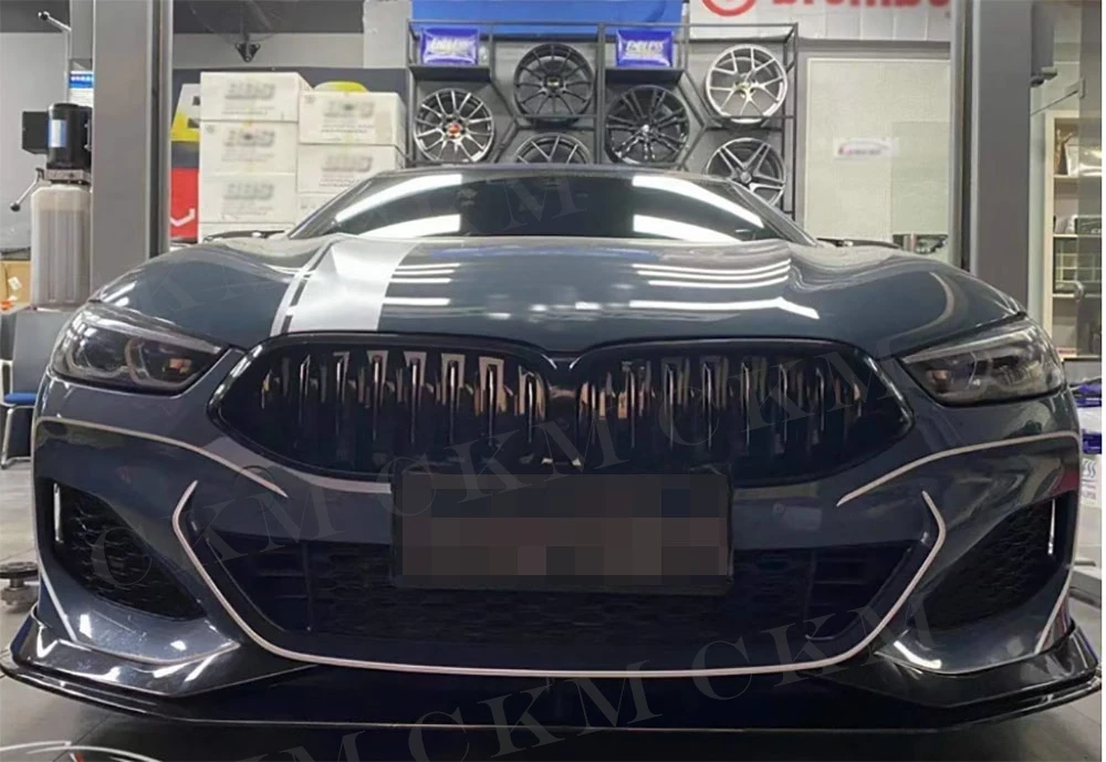 

CKMUUER Carbon Fiber Front Bumper Lip Chin Side Splitters Apron for BMW 8 Series G14 G15 G16 M Sport 2019-2022 FRP Accessories