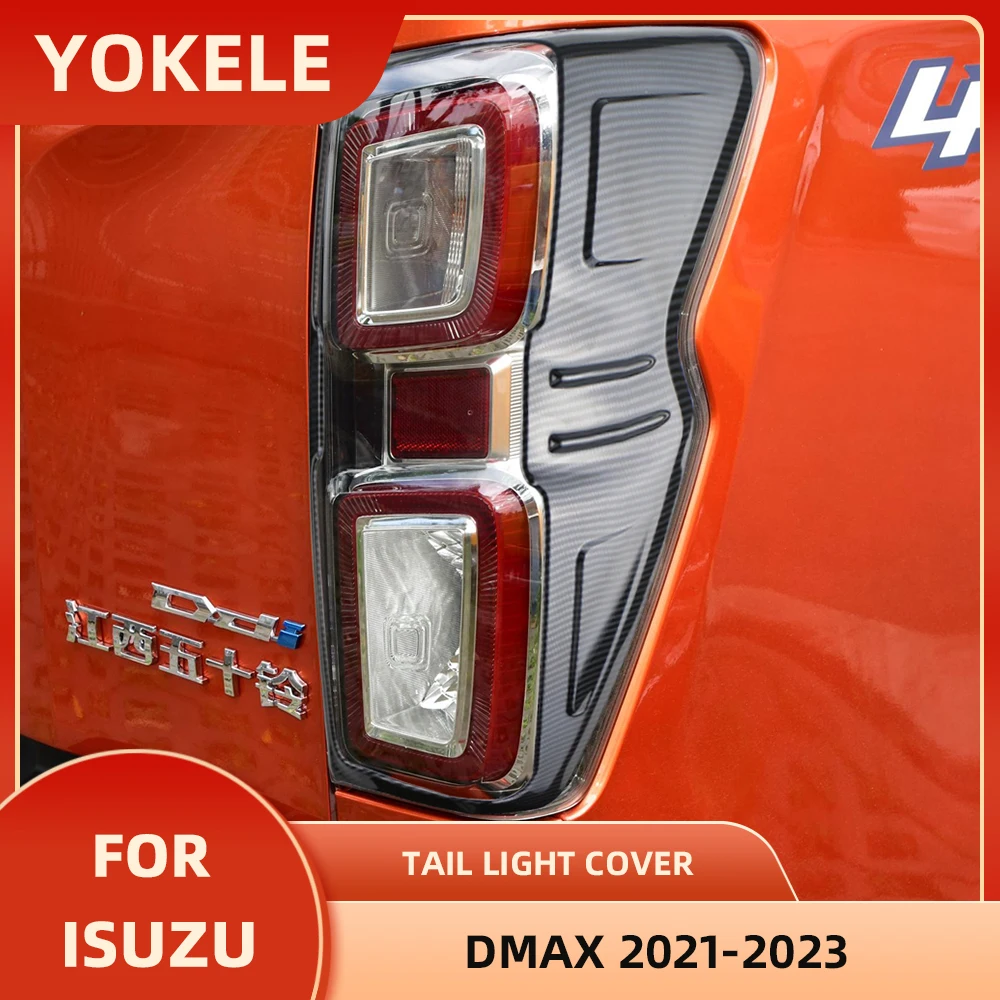 

Car Rear Tail Light Lamp Decoration Cover Trim For Isuzu D-Max DMAX 2021 2022 2023 ABS Carbon Fiber Car-Styling Back Light Frame