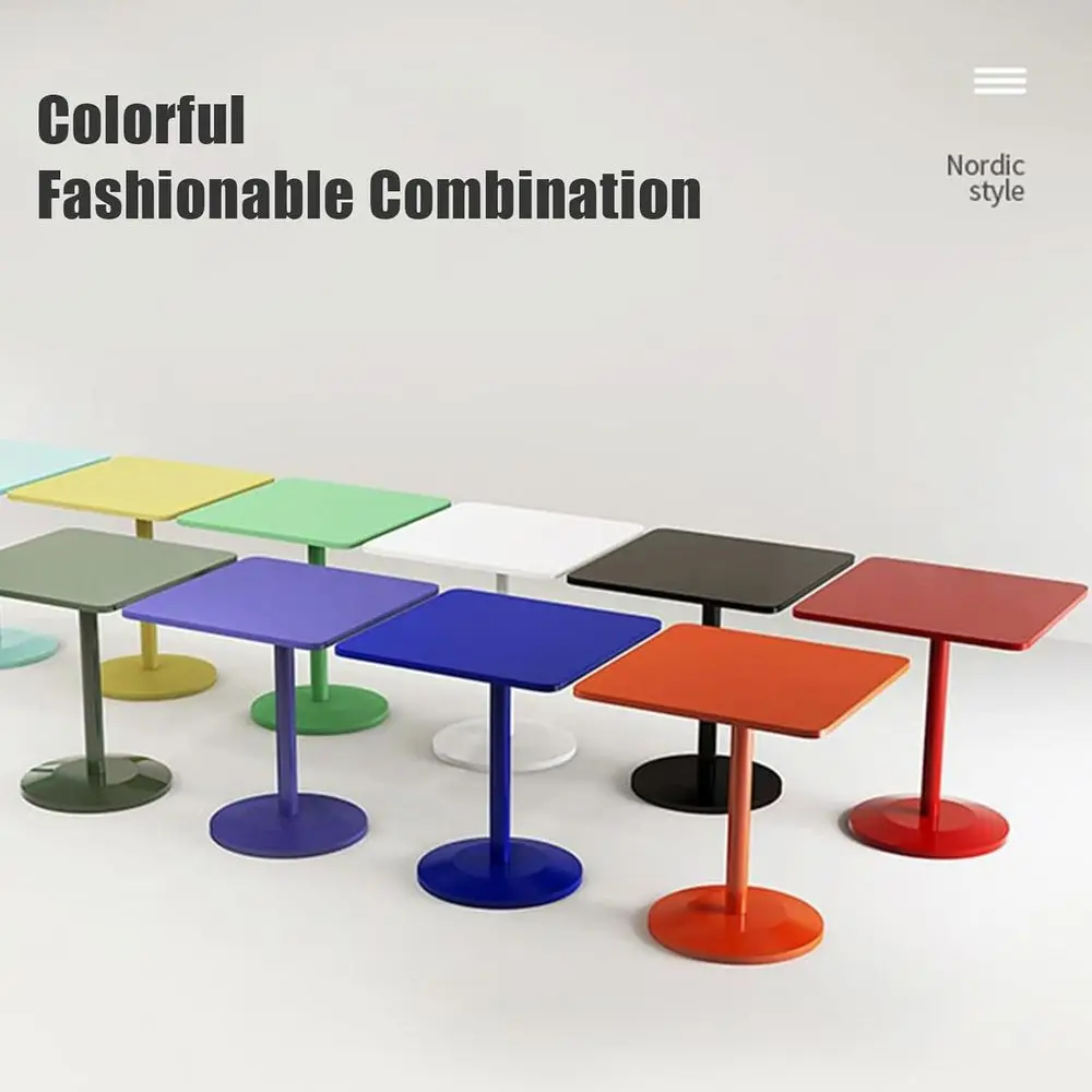 طاولة بار ذات ارتفاع مربع، طاولات حانة طويلة مع قاعدة معدنية، للاستخدام الداخلي والخارجي، طاولة حانة بيسترو لتناول الطعام