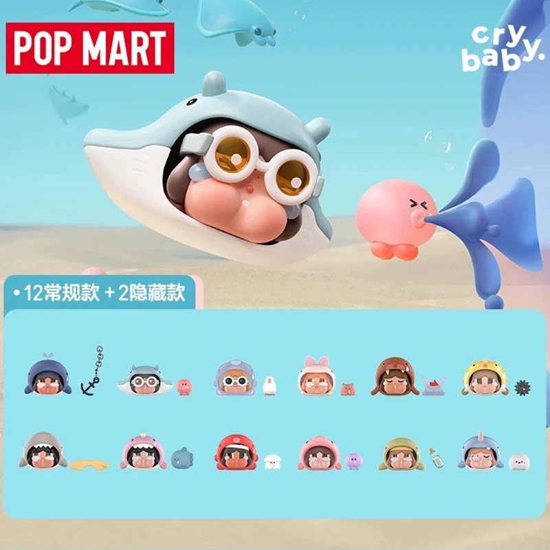 

Genuine POP MART CRYBABY Tears of the Ocean Series Blind Box Fluffy Sea Otter Anime Figure Mystery Box Model Ornament Gift