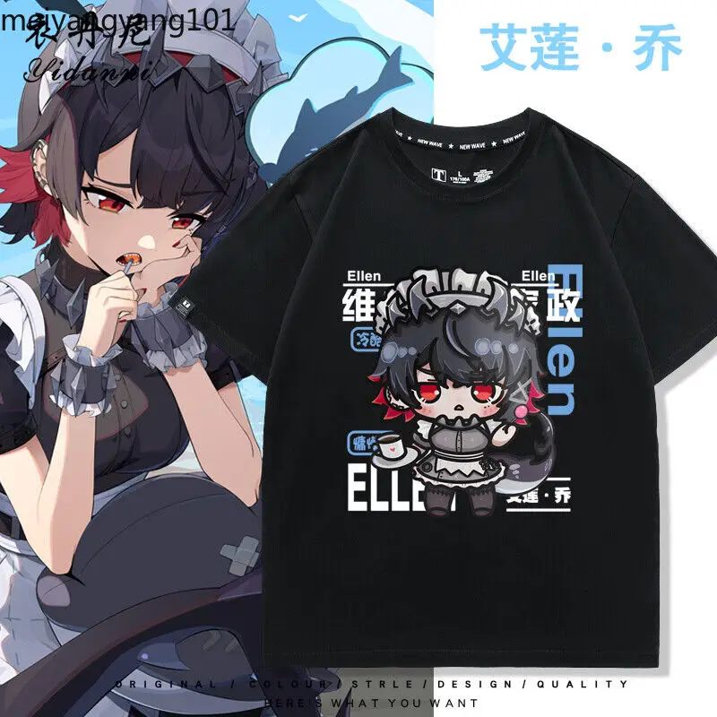 

Zenless Zone Zero Ellen Joe Anime Cosplay T-shirt Short Sleeve Unisex Men TEE N1