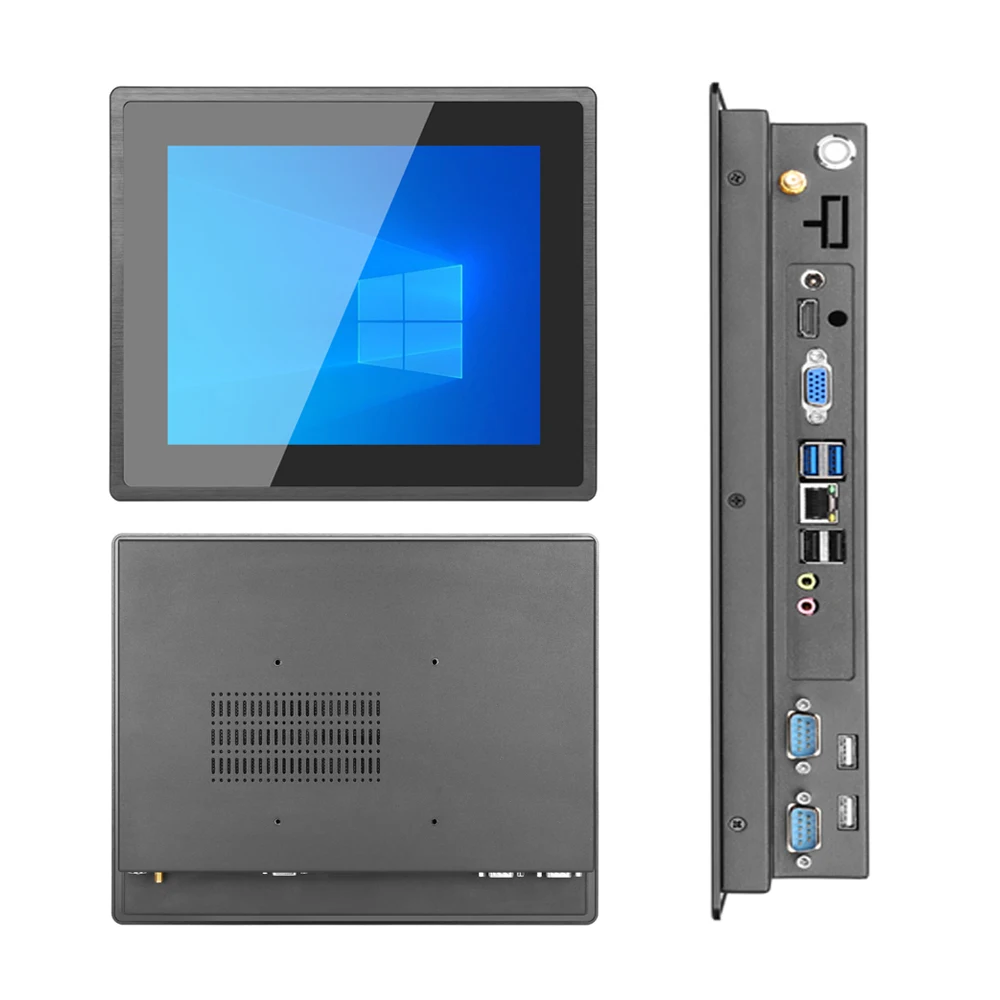 10.1 10.4 12.1 Inch IP65 Industrial Capacitive Touch Screen Tablet I5 /i7/i9 IP 65 Aluminum Embedded All in One PC Win10 / Linux