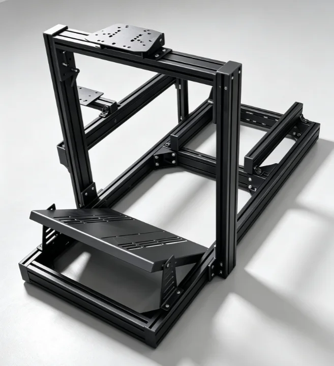Budget 4080 Aluminum Profile Sim Racing Rig Cockpit Adjustable Racing Simulator Frame Fit Various Of Steering Wheel Pedals