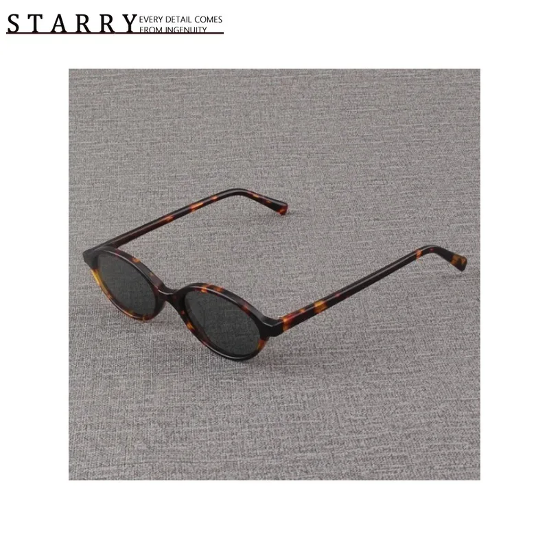 Fashion Oval Acetate Retro Sunglasses Female Zhang Yuanying with Tortoiseshell Frame Glasses Bookish Polarized Sunglasses Male