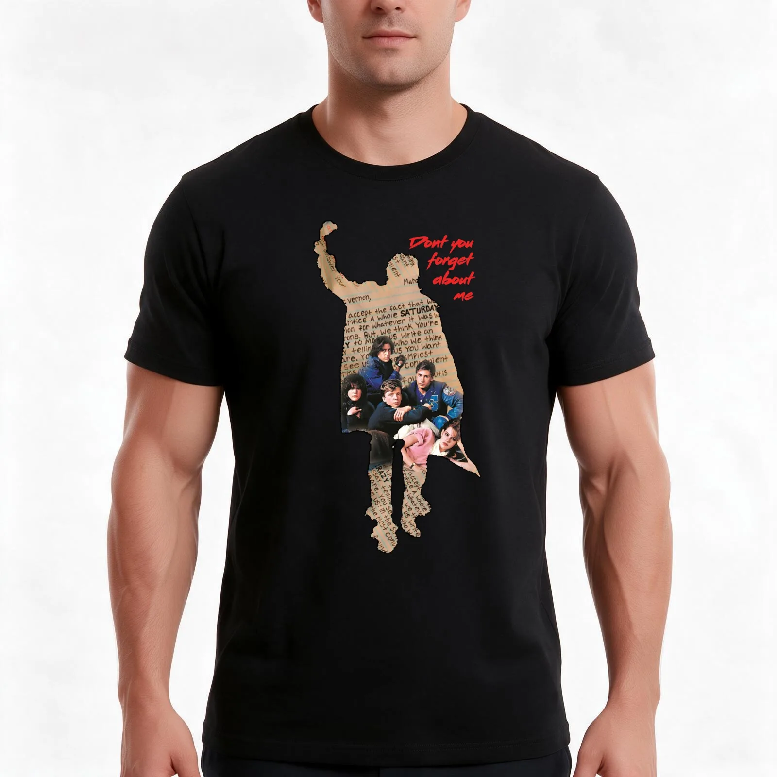 The Breakfast Club Don't You Forget About Me T-Shirt Summer Casual Cotton Tee Oversized Streetwear Tops Vintage Graphic Print