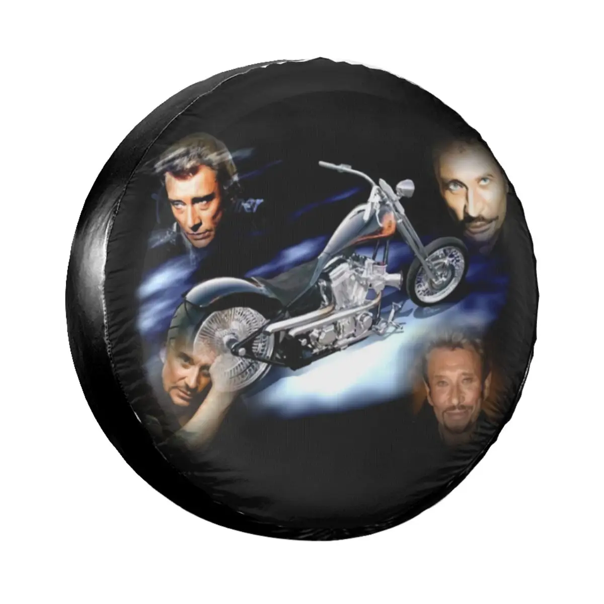 Johnny Hallyday Spare Tire Cover for Mitsubishi Pajero French Singer Rock Music Dust-Proof Car Wheel Covers 14