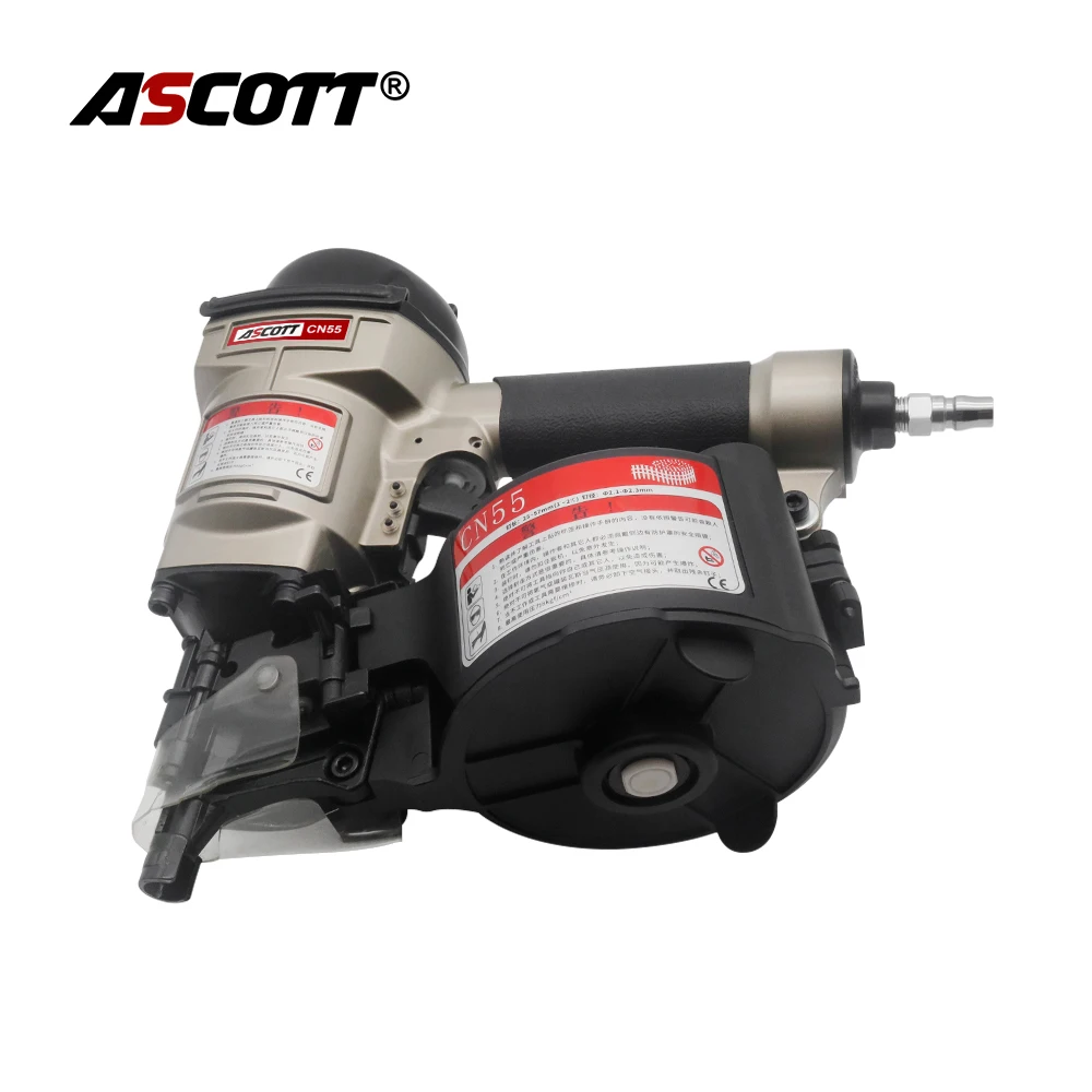 Ascott Coil Nailer CN55 Roofing Pneumatic Nailing Machine for Fencing Siding Sheating Construction