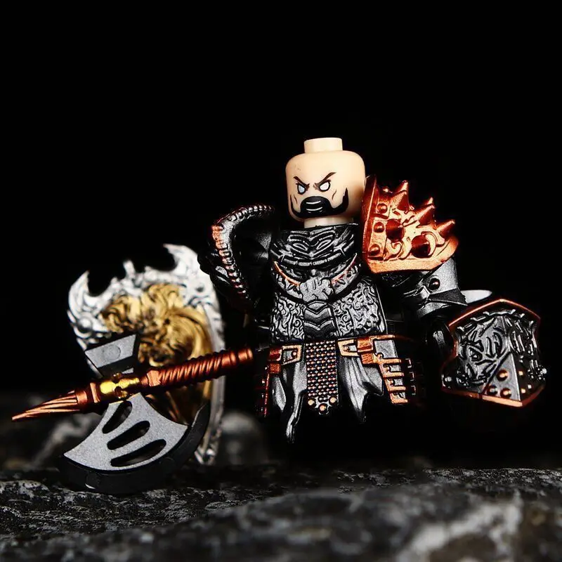 روح المعركة العسكرية في العصور الوسطى MOC، فارس هورتون، طاولة مستديرة فارس لانسلوت، تماثيل مكعبات البناء المجمعة للملك آرثر #3