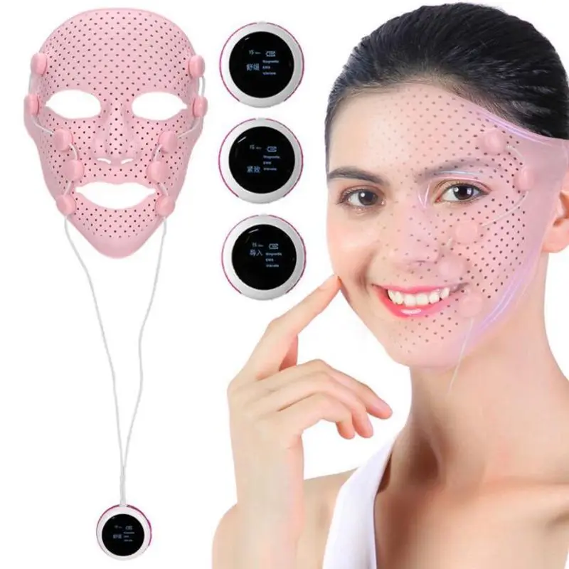 Electric Beauty Massager Anti-wrinkle Magnet Massage Facial SPA Face Mask 3D Silikon Gesichts Maske