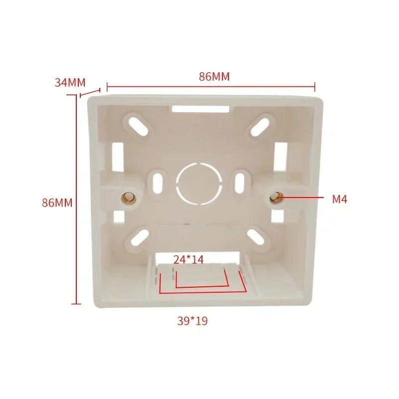 86 Type Bottom Box For Switch Socket Exposed PVC Wire Slot Thickened Flame-retardant Wire Junction Box