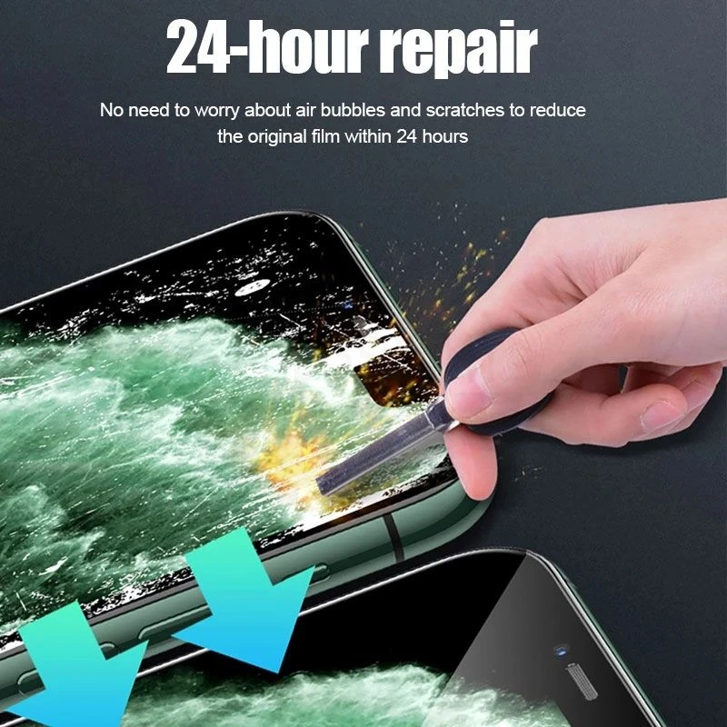 4Pcs Full Cover Screen Protector For iPhone 11 Hydrogel Film For iPhone 14 13 12 11 Pro XS Max X XR 8 7 Plus SE Film Not Glass