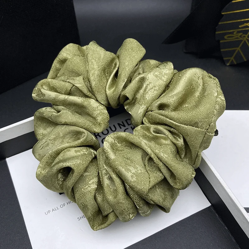 Satin Plissiertes Polka Dot Scrunchie 2026 Neuer Stil Haargummi Hoher Pferdeschwanz Haarband Elastisches Gummiband Haarbündel – Detail 7