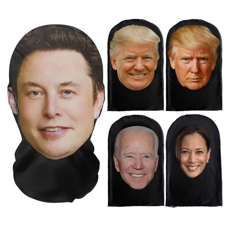 3D Funny Masks Elon Musk Full Face Pattern Printed Elastic Mesh Mask Party Celebrity Cosplay Props Balaclava Head Cover