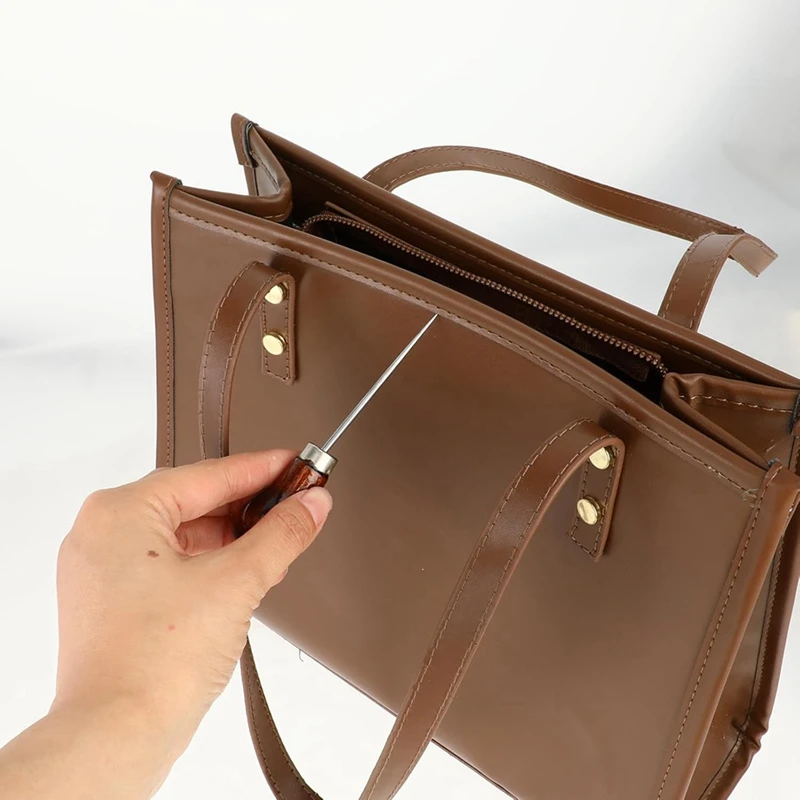 Awl أداة 3 قطعة مجموعة أدوات Awl الجلود خدش Awl أداة خياطة الخياطة الخرامه مع مقبض خشبي ثقب أدوات إبرة Awl