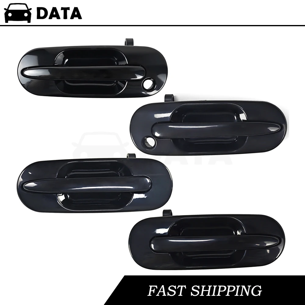 New 4Pcs Exterior Door Handle Front & Rear Outside Outer Kit For Honda CR-V CRV 1997 1998 1999 2000 2001 Left & Right Black