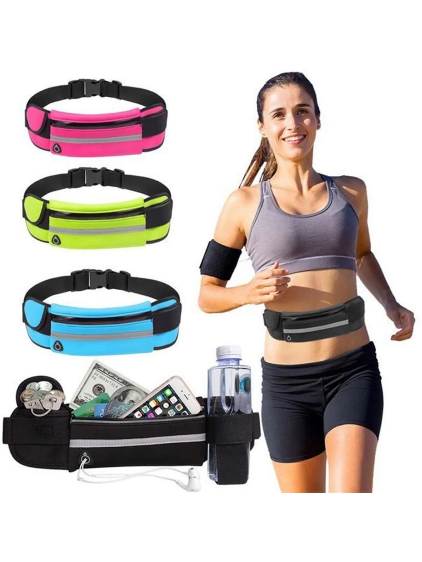 

Waterproof Running Waist Pack - Unisex Sports Bag with Phone Holder, Ideal for Active Lifestyles (رياضة)​