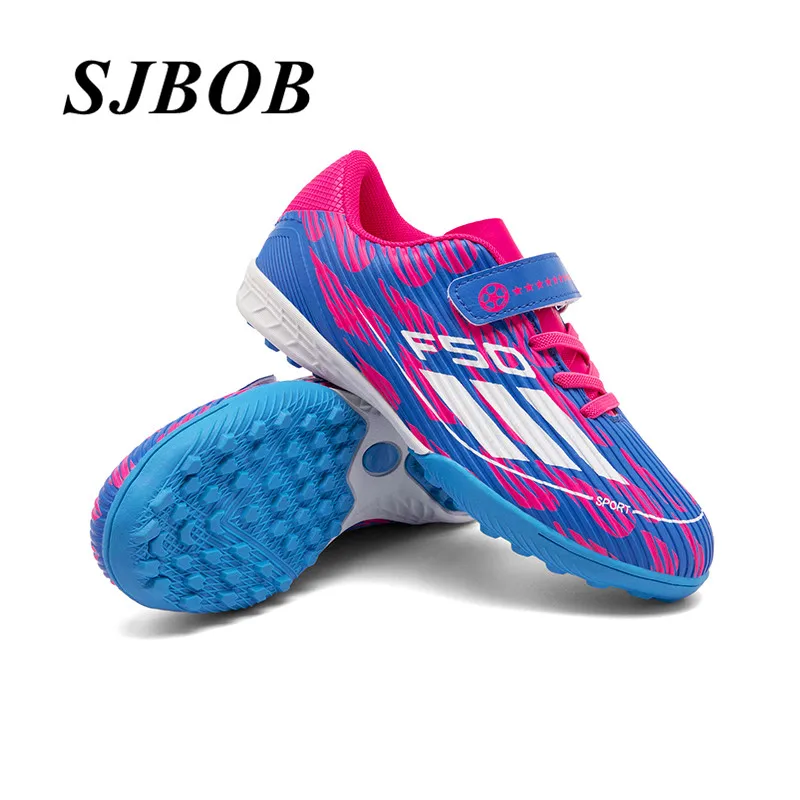 

New Child Soccer Shoes Size 29-39 Hook Loop Short Nail Football Shoes Boy Light Non-Slip Futsal Shoes For Boy Zapatos De Futbol