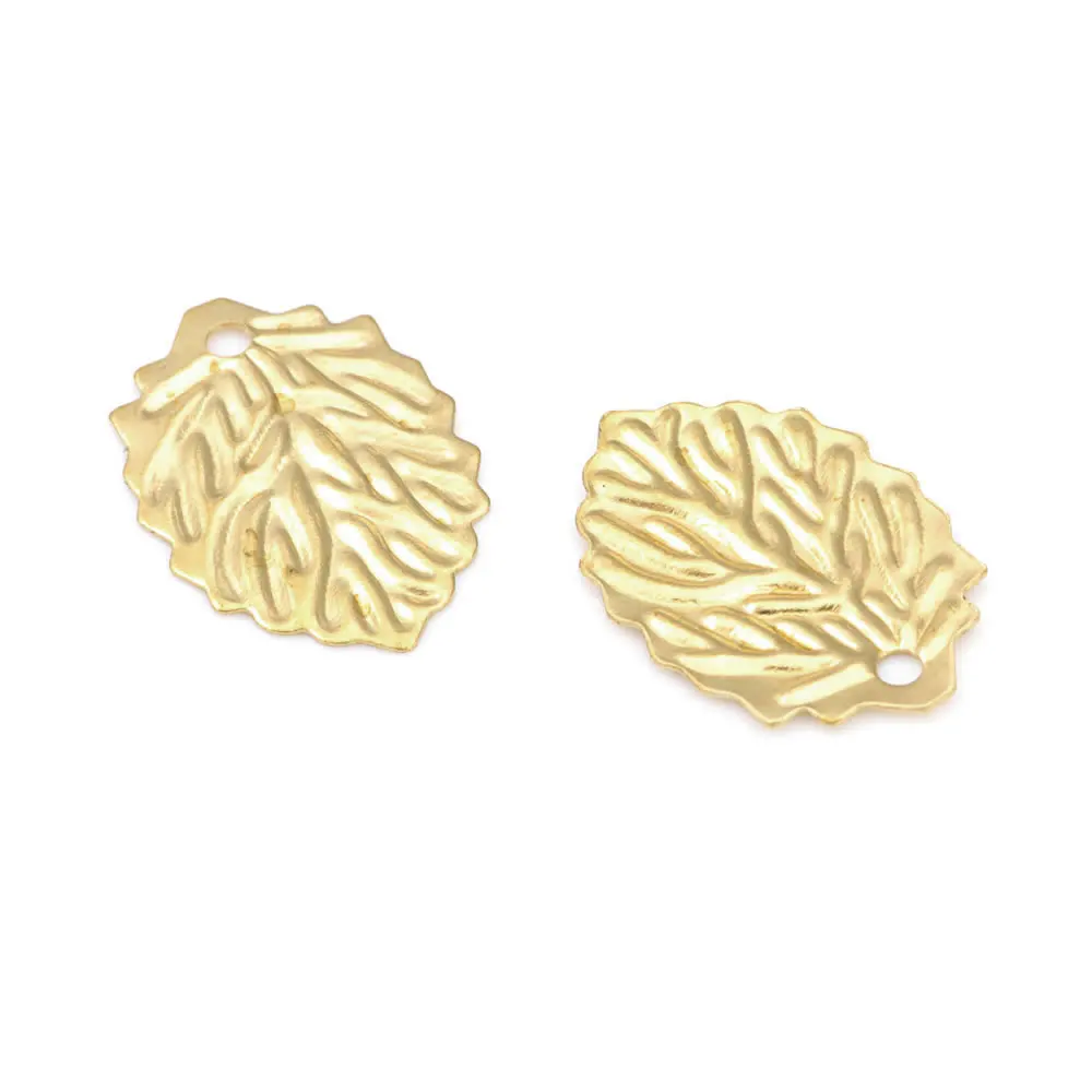 Not Plated Color Brass Small Tree Leaf Leaves Charms Necklace Earrings Diy Jewelry Accessories Making Rosediy official-website