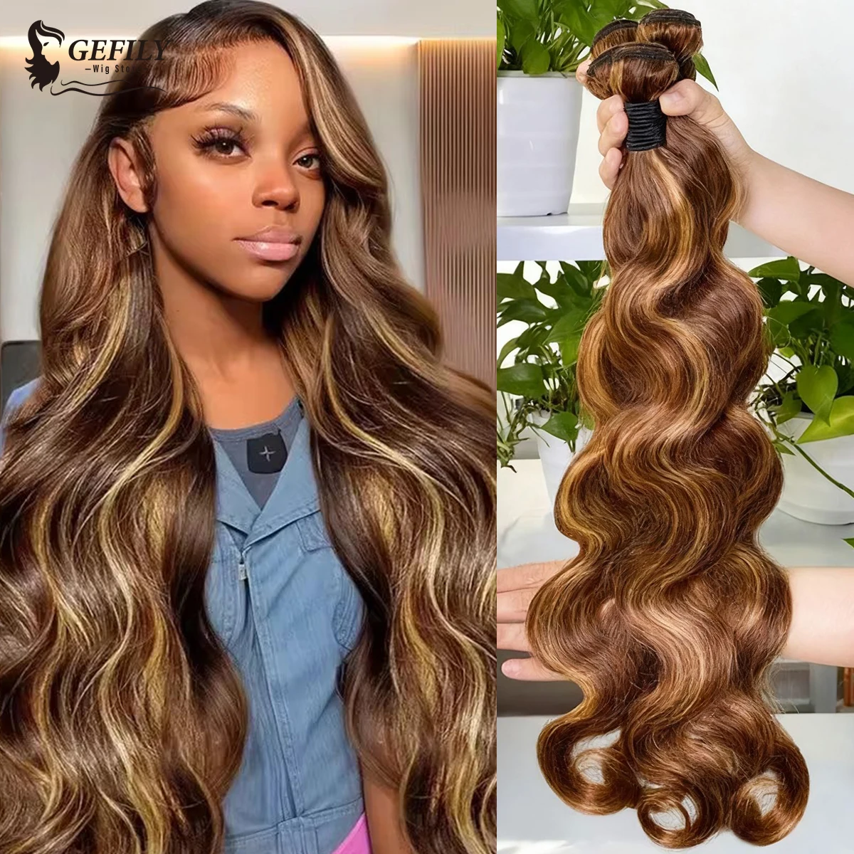 

16A Ombre 4/27, пучки человеческих волос с объемной волной, 30 дюймов, бразильские наращивания волос, цветные пучки необработанных человеческих волос для женщин