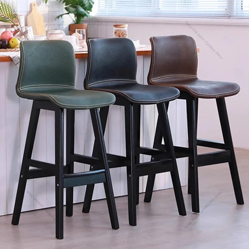 Nordic High Stool Bar Chairs Modern PU-leather Relax Reception Bar Chairs Swivel Minimalist Design Bar Furniture Banqueta LLBC