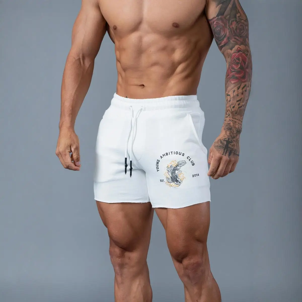 new 2024 fashion brand casual shorts men\'s running exercise gym training cotton shorts