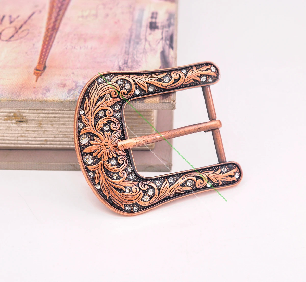 خمر الرجال النحاس الغربية كاوبوي حزام مشبك حجر الراين زهرة محفورة الحارس روديو الجلود الحرفية حزام مشبك 40 مللي متر