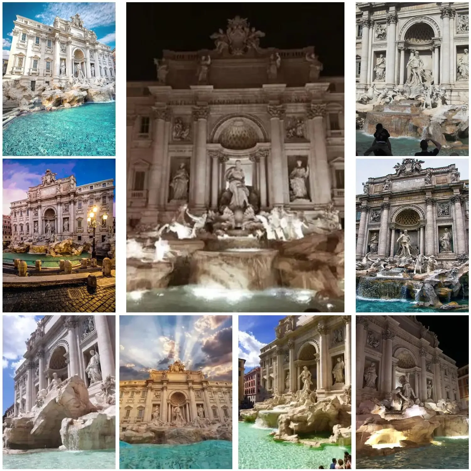 trevi fountain Poster Prints Wall Art Canvas Painting Poster For Modern Family Living Room Home Decor