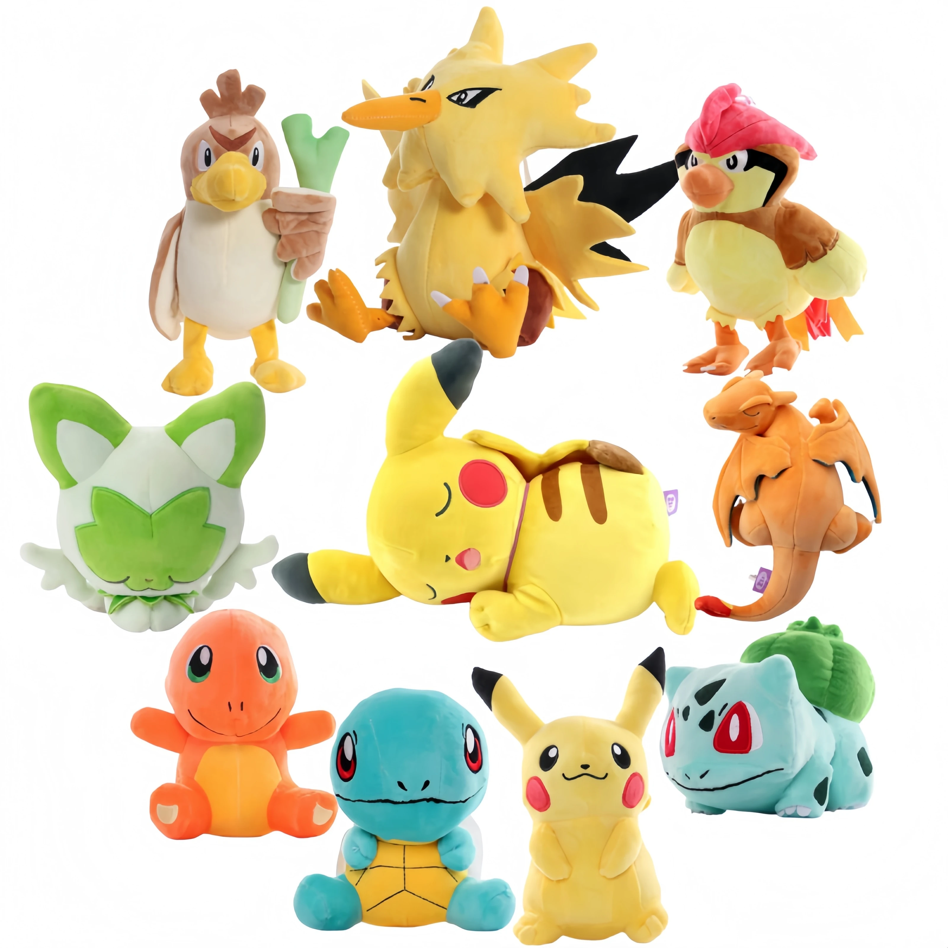 Pokemon Giocattoli di Peluche Kawaii Giappone Anime Zapdos Peluche Bambola Pikachu Peluche Squirtle Bulbasaur Charmander Room Decor Bambini Regalo di Natale