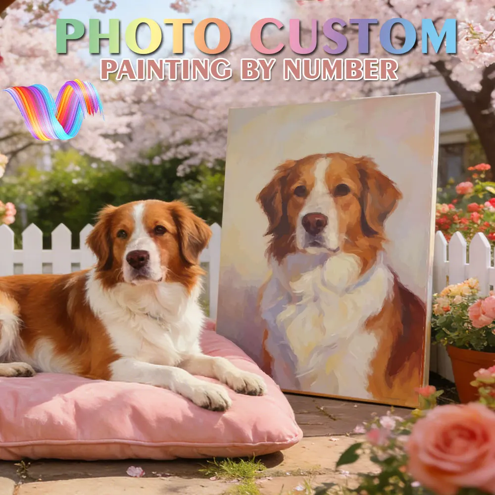 HUACAN Persönliches Privates Ölgemälde DIY Bilder Malen nach Zahlen Foto Personalisierung auf Leinwand Hobby Kreative Kunst Dekoration