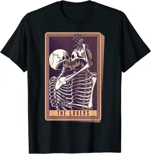 The Lovers Tarot Card Occult Goth Astrology Skull Love T Shirt SweaT 27775