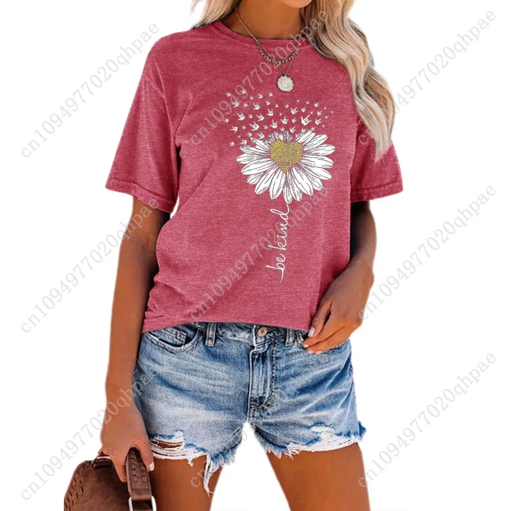 Anbech Sunflower Shirts for Women Short Sleeve Tee Tops Teen Junior Girls Summer Tshirt Clothing
