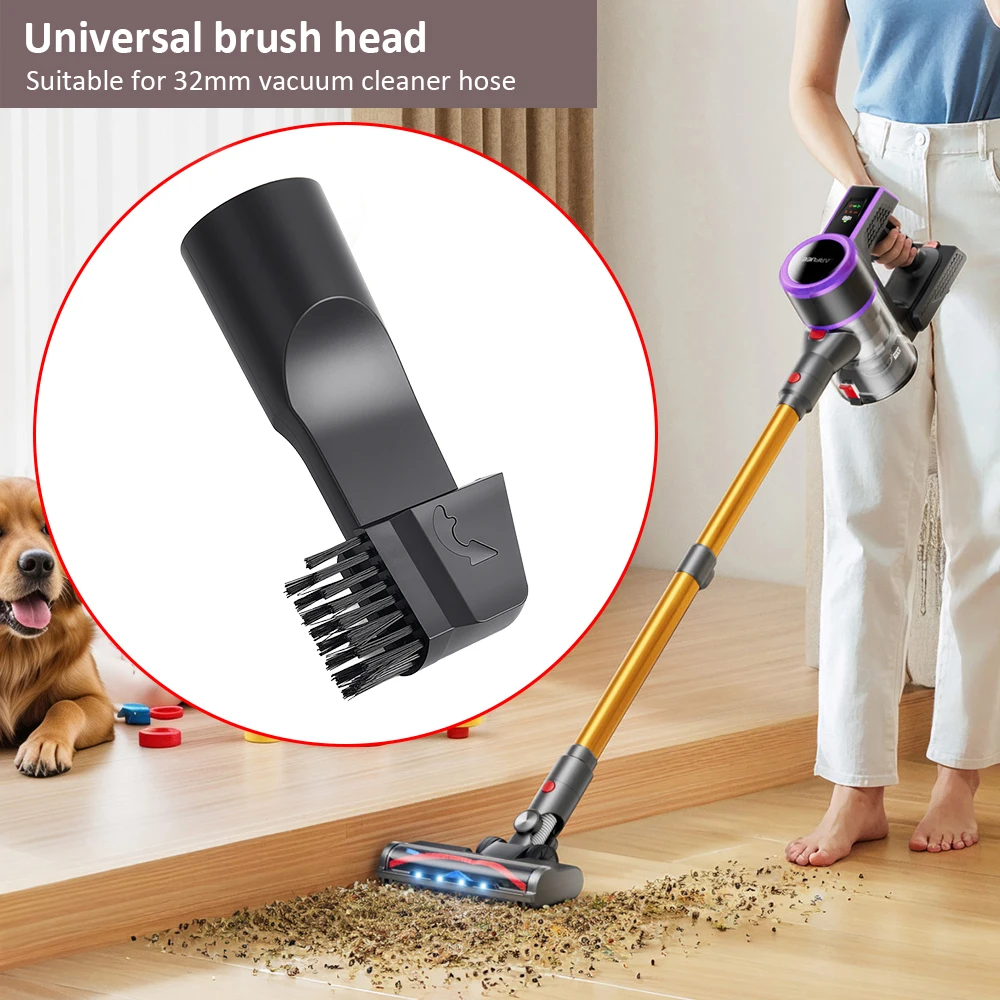 Universal 2 In 1 Flat Suction Brush Head Corner Dust Cleaning Tool For Philips/Midea Vacuum Cleaner 32mm Nozzle Cleaning Brush